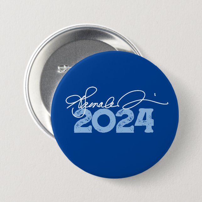 Badge Rond 7,6 Cm Signature Kamala 2024 (Devant & derrière)