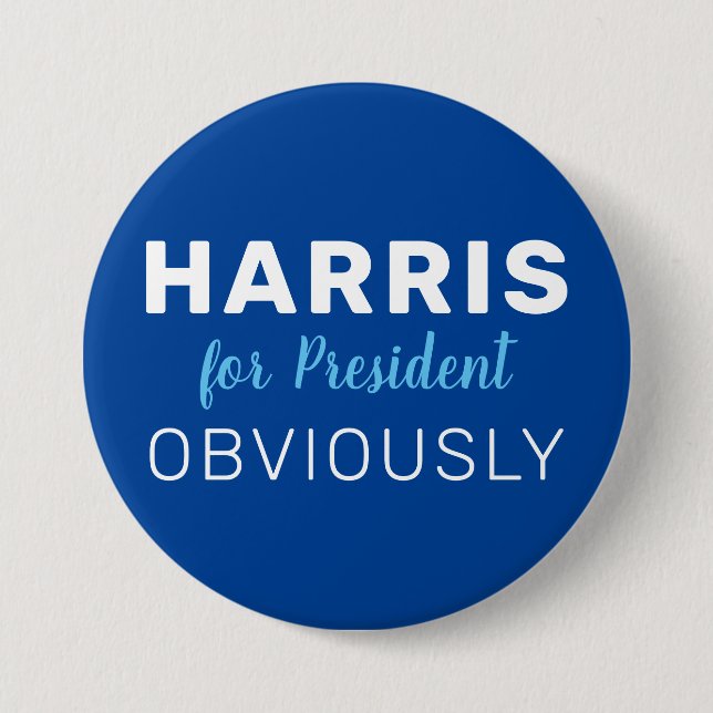 Badge Rond 7,6 Cm Signe Harris pour président de toute évidence 2024 (Devant)