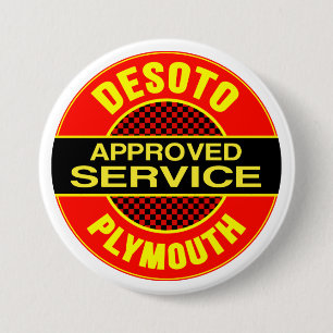 Badge Rond 7,6 Cm Signe vintage de service de DeSoto