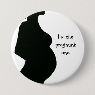 Badge Rond 7,6 Cm Silhouette de femme enceinte - l'enceinte