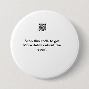 Badge Rond 7,6 Cm Simple analyse de code Q R modèle d'événement méti