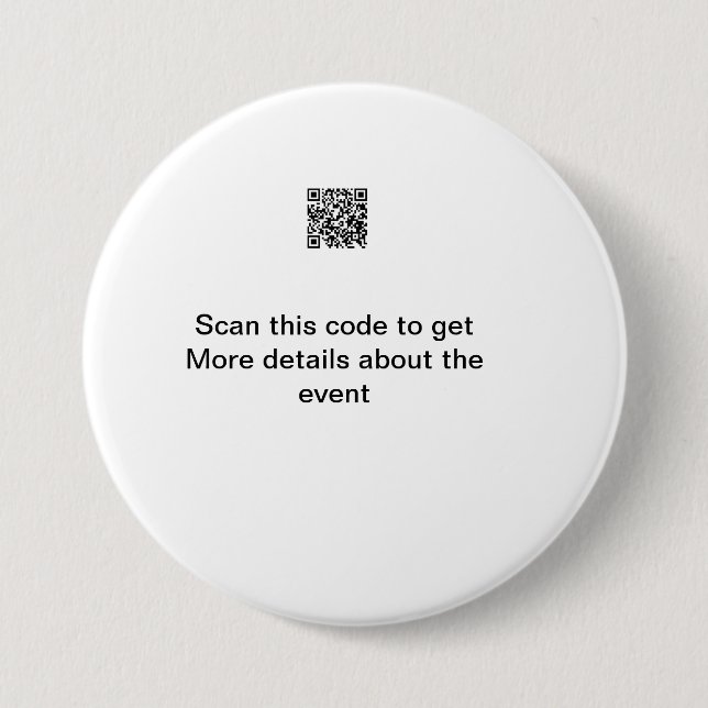 Badge Rond 7,6 Cm Simple analyse de code Q R modèle d'événement méti (Devant)