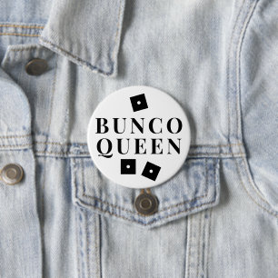 Badge Rond 7,6 Cm Simple Black Dice Bunco Queen