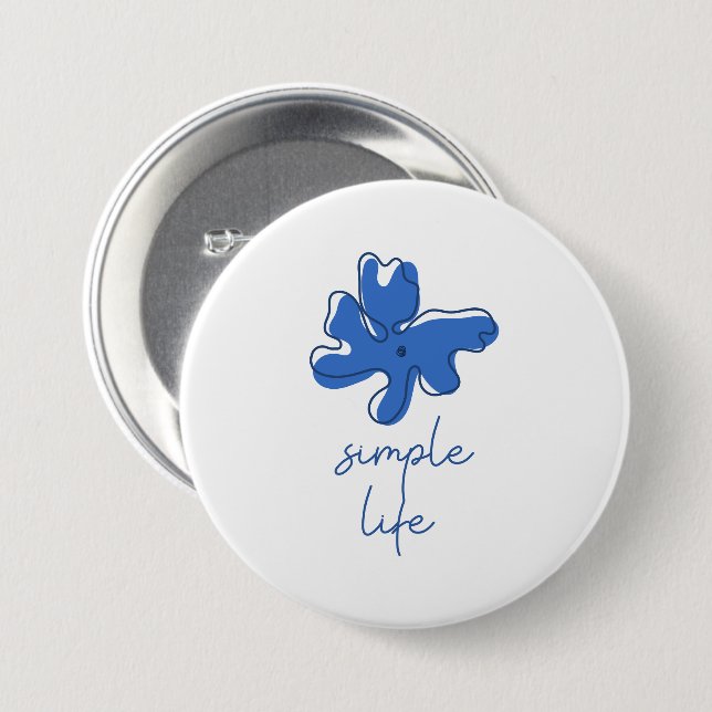 Badge Rond 7,6 Cm Simple Life Minimalism Button (Devant & derrière)