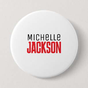 Badge Rond 7,6 Cm Simple minimaliste Moderne Votre Nom Message