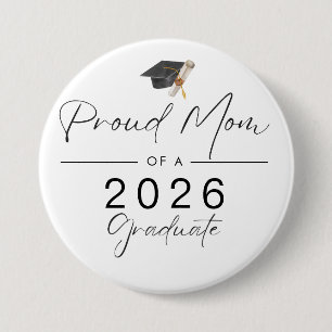 Badge Rond 7,6 Cm Simple moderne maman fière d'un diplômé de 2024