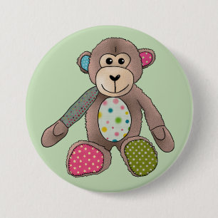 Badge Rond 7,6 Cm Singe 