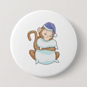 Badge Rond 7,6 Cm Singe avec Coussin et tête de lit
