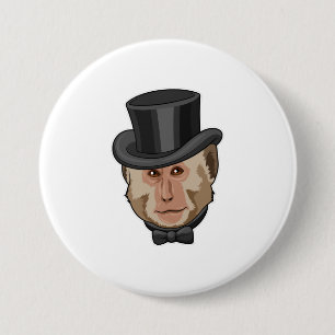Badge Rond 7,6 Cm Singe avec Cylindre