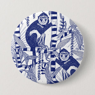 Badge Rond 7,6 Cm Singe dans la jungle