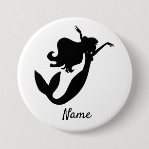 Badge Rond 7,6 Cm Sirène à bord noir/blanc Thunder_Cove