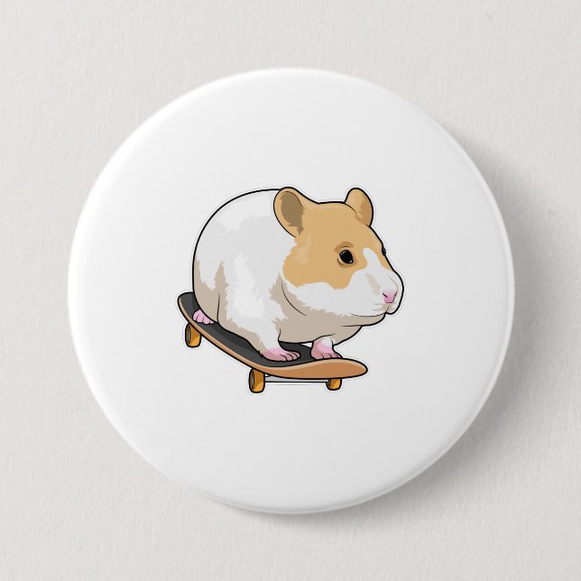 Badge Rond 7,6 Cm Skate de Hamster (Devant)