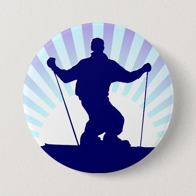 Badge Rond 7,6 Cm ski alpin (Devant)