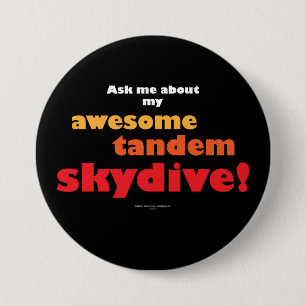 Badge Rond 7,6 Cm Skydive tandem impressionnant