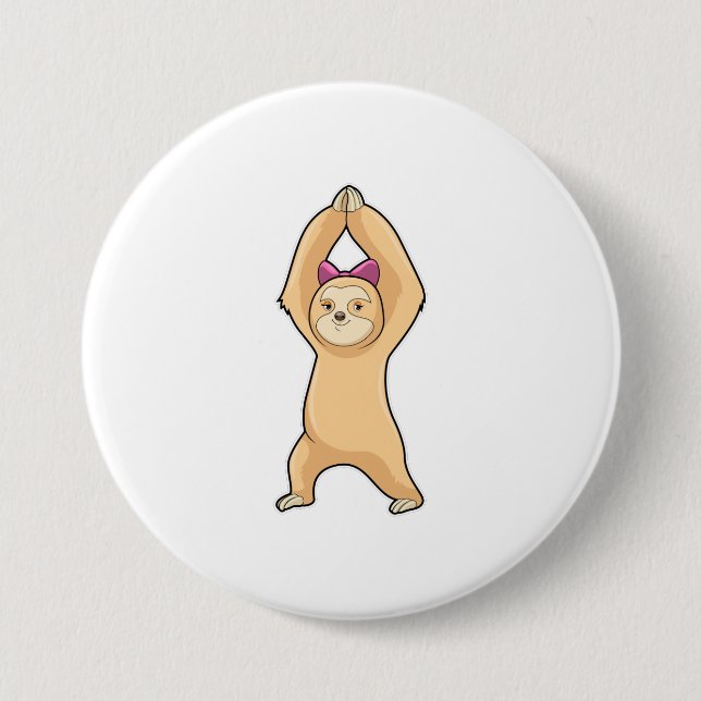 Badge Rond 7,6 Cm Sloth at Fitness (Devant)