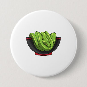 Badge Rond 7,6 Cm Snake avec Ramen Bowl