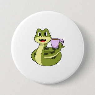 Badge Rond 7,6 Cm Snake with Cup