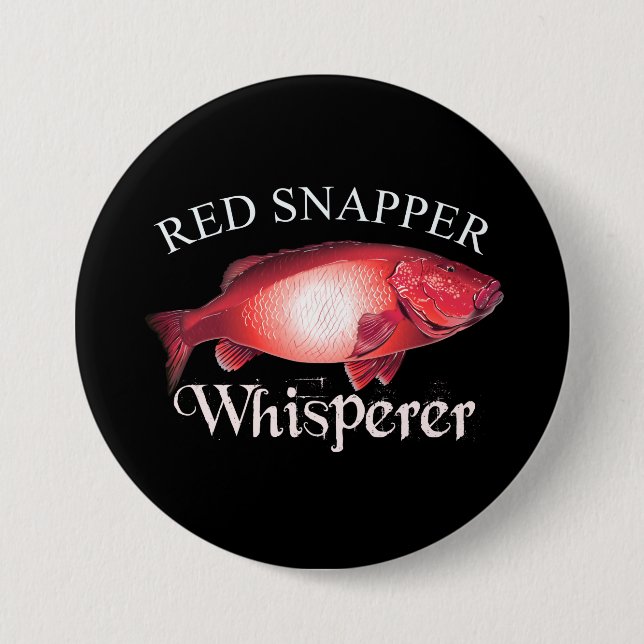 Badge Rond 7,6 Cm Snapper rouge Whisperer Dark (Devant)