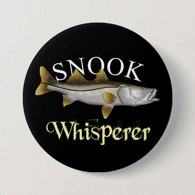 Badge Rond 7,6 Cm Snook Whisperer Dark (Devant)