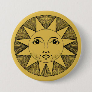 Badge Rond 7,6 Cm Soleil
