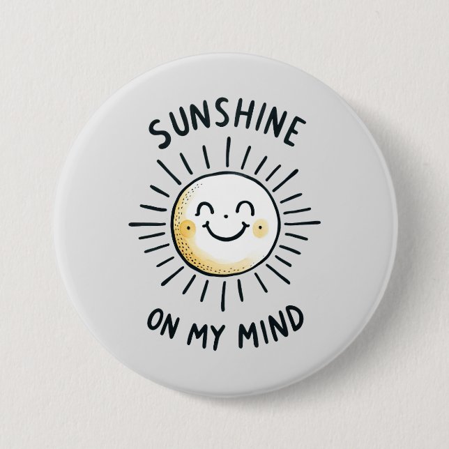 Badge Rond 7,6 Cm Soleil Sur Mon Esprit (Devant)