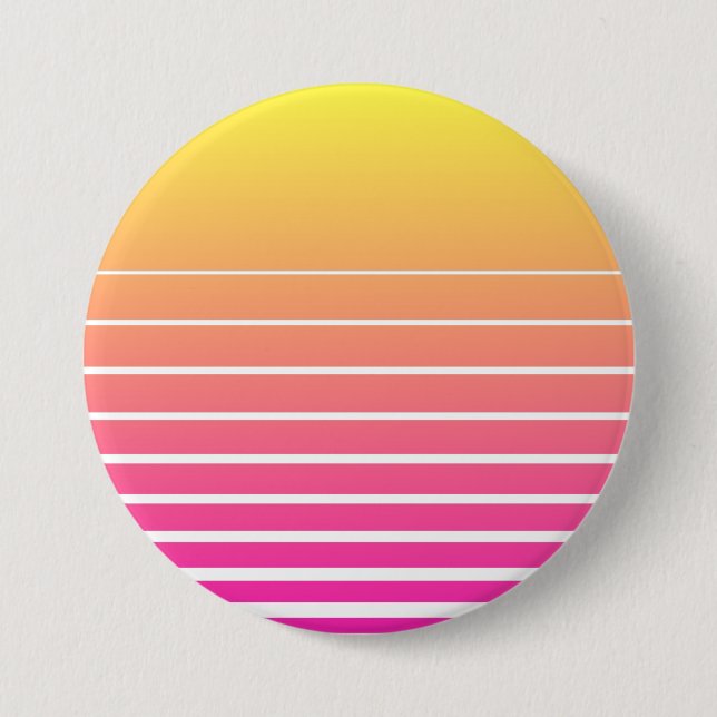 Badge Rond 7,6 Cm Soleil Vaporwave (Devant)