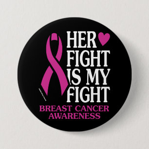 Badge Rond 7,6 Cm Son combat...Cancer du sein