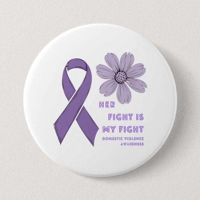 Badge Rond 7,6 Cm Son combat est mon combat - Lauréats de la violenc (Devant)