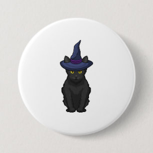 Badge Rond 7,6 Cm Sorcière de chat
