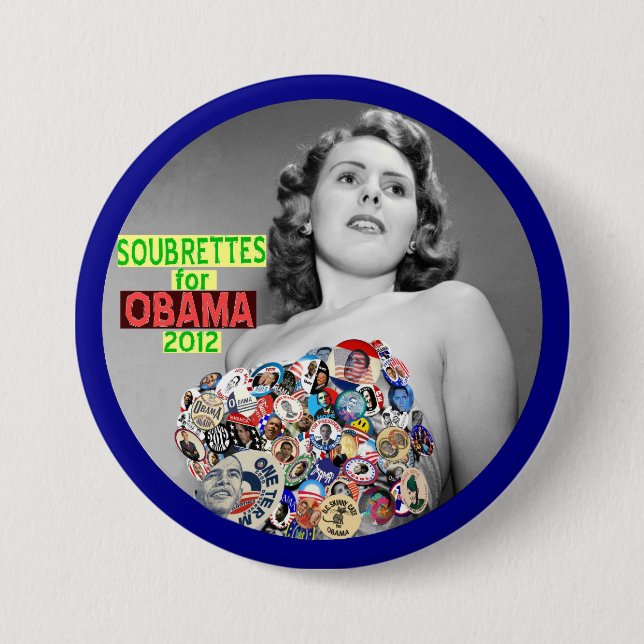 Badge Rond 7,6 Cm Soubrettes pour Obama 2012 (Devant)