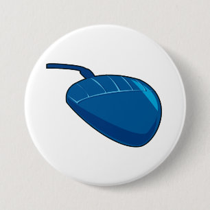 Badge Rond 7,6 Cm Souris d'ordinateur bleu