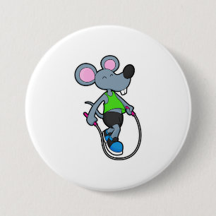 Badge Rond 7,6 Cm Souris en forme avec corde