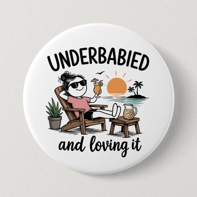 Badge Rond 7,6 Cm Sous-bébé et l'adorant !  (Devant)