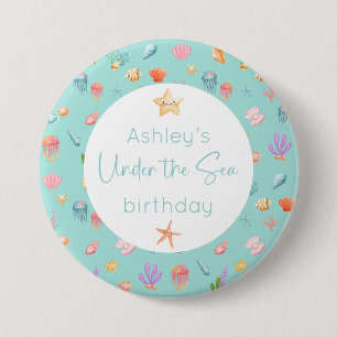 Badge Rond 7,6 Cm Sous la mer Anniversaire