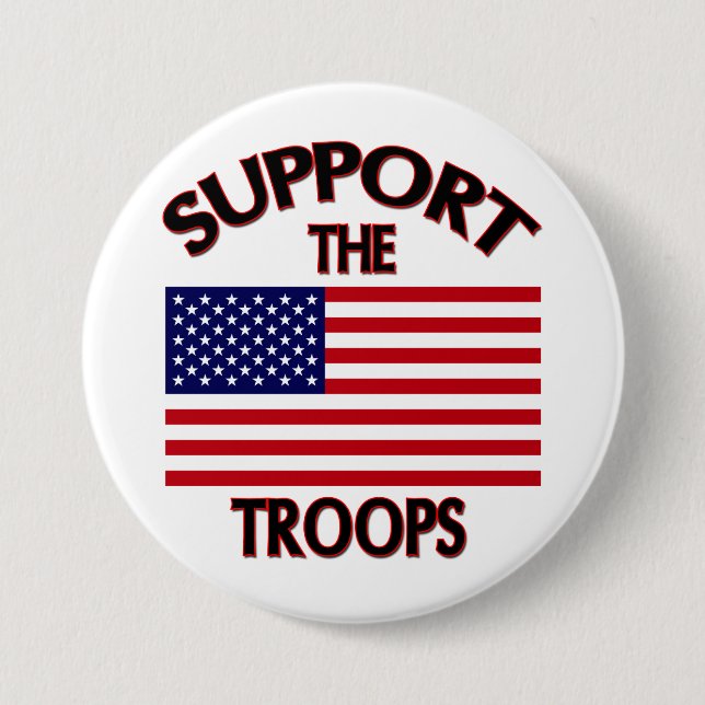 Badge Rond 7,6 Cm Soutenez les troupes (Devant)