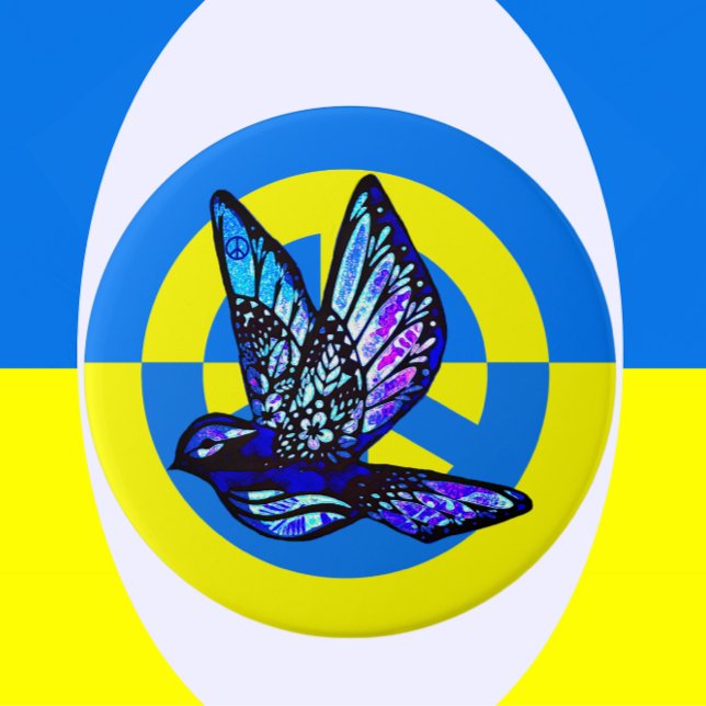 Badge Rond 7,6 Cm Soutien à la pacifiste ukrainienne (Créateur téléchargé)