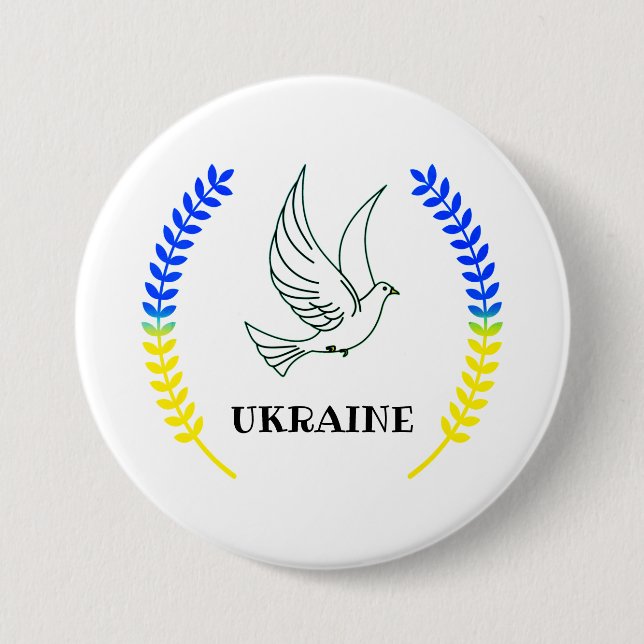 Badge Rond 7,6 Cm Soutien de l'Ukraine (Devant)