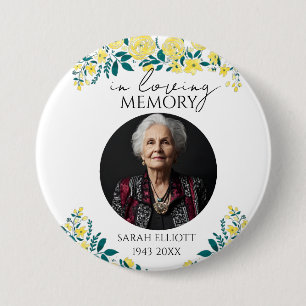 Badge Rond 7,6 Cm souvenir floral d'un être cher