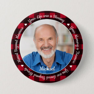 Badge Rond 7,6 Cm Souvenir Garde Rouge Plaid 2 Photo Mémorial