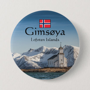 Badge Rond 7,6 Cm Souvenir Gimsoya Lofoten