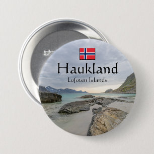Badge Rond 7,6 Cm Souvenir Haukland