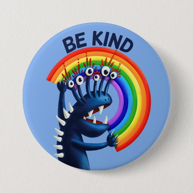Badge Rond 7,6 Cm Soyez gentil Rainbow Cute Kindness (Devant)