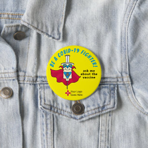 Badge Rond 7,6 Cm Soyez un rappel de vaccin de combat COVID