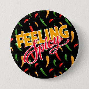 Badge Rond 7,6 Cm Spicy Chili Peppers Button