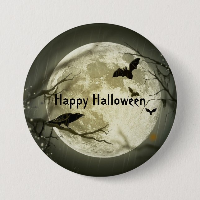 Badge Rond 7,6 Cm Spooky Bats Halloween  (Devant)