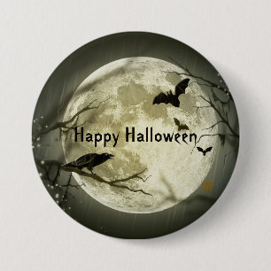 Badge Rond 7,6 Cm Spooky Bats Halloween