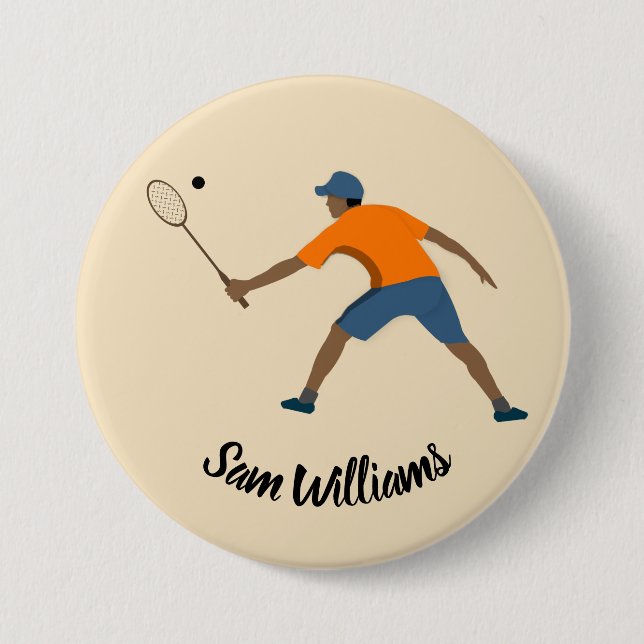 Badge Rond 7,6 Cm Squash (Devant)
