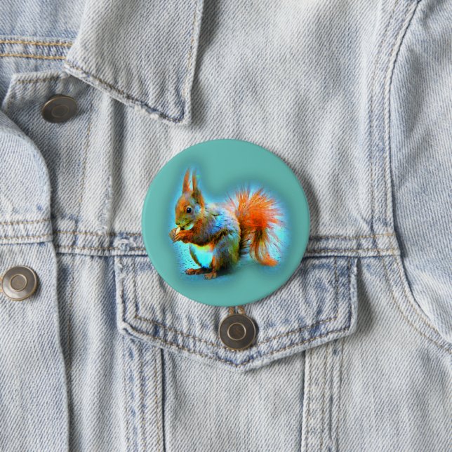 Badge Rond 7,6 Cm Squirrel in modern style (En situation)