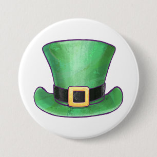 Badge Rond 7,6 Cm St Patrick’s Day Green Top Hat