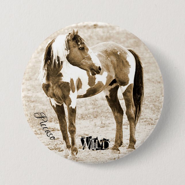 Badge Rond 7,6 Cm Stallion Picasso de Peinture sauvage (Devant)